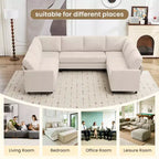 Hyleory Middle U Shaped Sofa, Large 8 Seater sofa,Breathable Soft Fabric