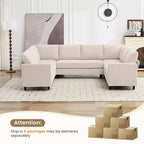 Hyleory Middle U Shaped Sofa, Large 8 Seater sofa,Breathable Soft Fabric