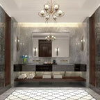 Specchio da Bagno con Cornice Smussata Argento 40x30: Cornice ad Angolo Retto, Montaggio a Parete, Orizzontale/Verticale