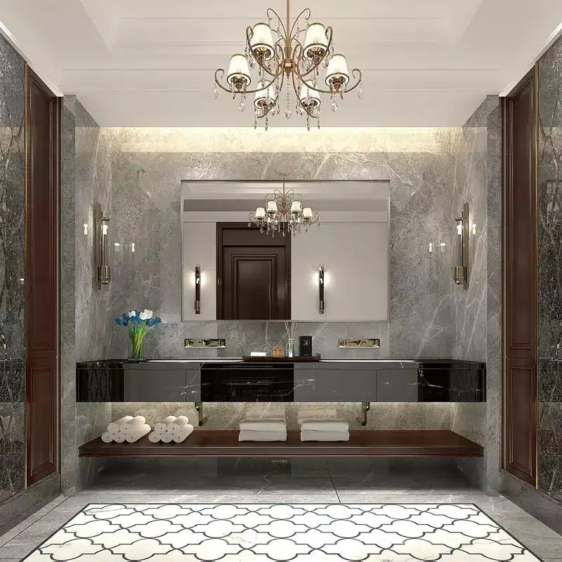 Specchio da Bagno con Cornice Smussata Argento 40x30: Cornice ad Angolo Retto, Montaggio a Parete, Orizzontale/Verticale