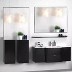 Specchio da Bagno con Cornice Smussata Argento 40x30: Cornice ad Angolo Retto, Montaggio a Parete, Orizzontale/Verticale