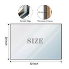Specchio da Bagno con Cornice Smussata Argento 40x30: Cornice ad Angolo Retto, Montaggio a Parete, Orizzontale/Verticale