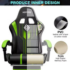 Sedia da gioco massaggiante Hoffree Extra Large, sedia da ufficio ergonomica per PC con altoparlante Bluetooth e luce RGB