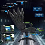 Sedia da gioco massaggiante Hoffree Extra Large, sedia da ufficio ergonomica per PC con altoparlante Bluetooth e luce RGB
