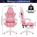 Sedia da gioco massaggiante Hoffree Extra Large, sedia da ufficio ergonomica per PC con altoparlante Bluetooth e luce RGB
