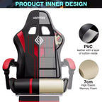 Sedia da gioco massaggiante Hoffree Extra Large, sedia da ufficio ergonomica per PC con altoparlante Bluetooth e luce RGB