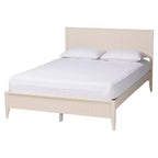 Set da camera da letto a 4 pezzi Baxton Studio Primrose Mid-Century in legno scanalato avorio
