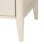 Set da camera da letto a 4 pezzi Baxton Studio Primrose Mid-Century in legno scanalato avorio