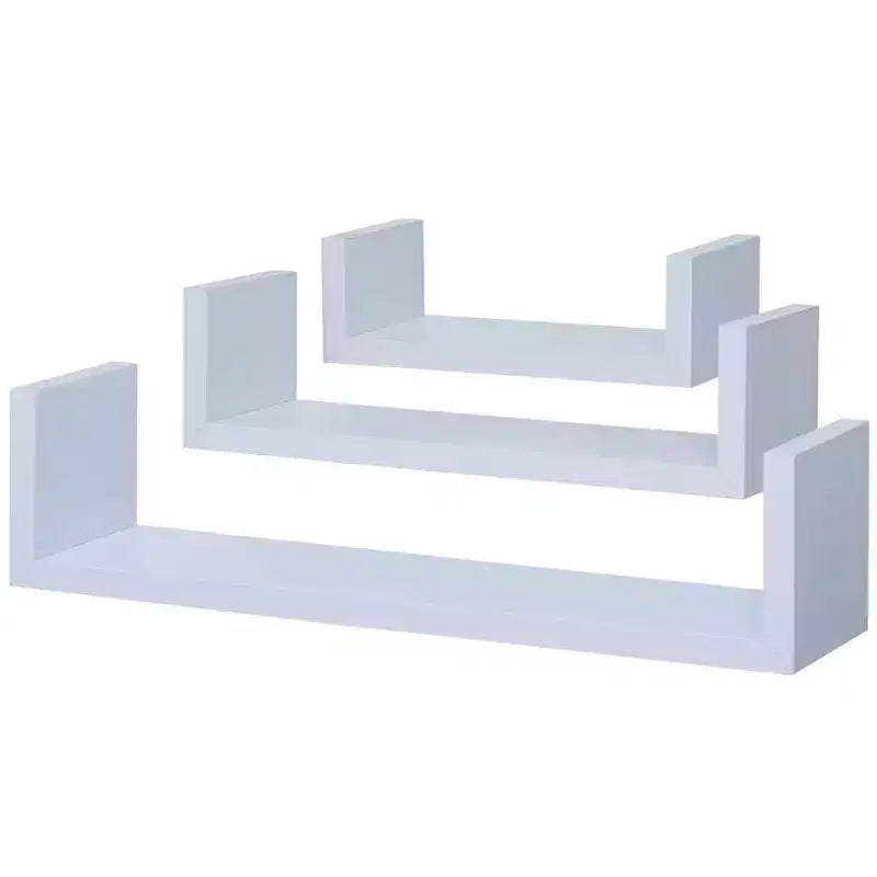 Mensole galleggianti in legno di The Lakeside Collection in bianco - Set da 3 -