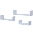 Mensole galleggianti in legno di The Lakeside Collection in bianco - Set da 3 -