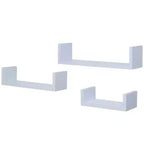 Mensole galleggianti in legno di The Lakeside Collection in bianco - Set da 3 -