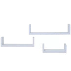 Mensole galleggianti in legno di The Lakeside Collection in bianco - Set da 3 -