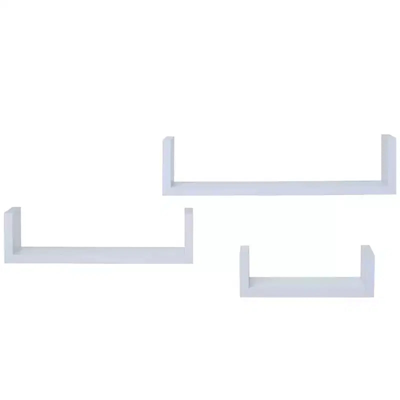 Mensole galleggianti in legno di The Lakeside Collection in bianco - Set da 3 -