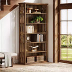 Lantine Scaffale a 6 Livelli in Legno, Libreria Alta 190 cm, Grandi Scaffali Espositivi Autoportanti, Scaffale per Libri