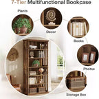 Lantine Scaffale a 6 Livelli in Legno, Libreria Alta 190 cm, Grandi Scaffali Espositivi Autoportanti, Scaffale per Libri