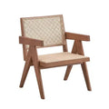 Simple Relax Rattan and Wood Accent Chair in Natural