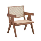 Simple Relax Rattan and Wood Accent Chair in Natural