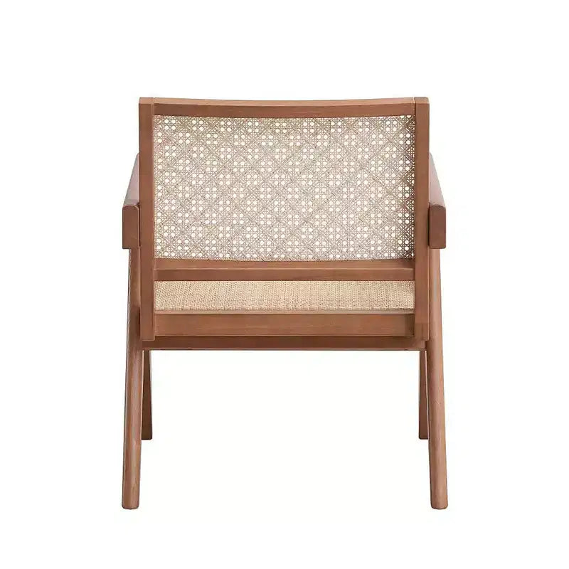 Simple Relax Rattan and Wood Accent Chair in Natural