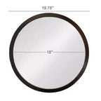 Specchio da parete circolare 20 x 20 con cornice in legno e finitura nera, specchio da parete per soggiorno, sala da pranzo, atrio, bagno, ufficio