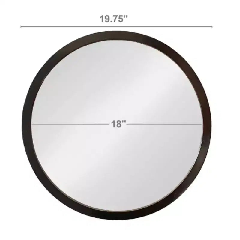 Specchio da parete circolare 20 x 20 con cornice in legno e finitura nera, specchio da parete per soggiorno, sala da pranzo, atrio, bagno, ufficio