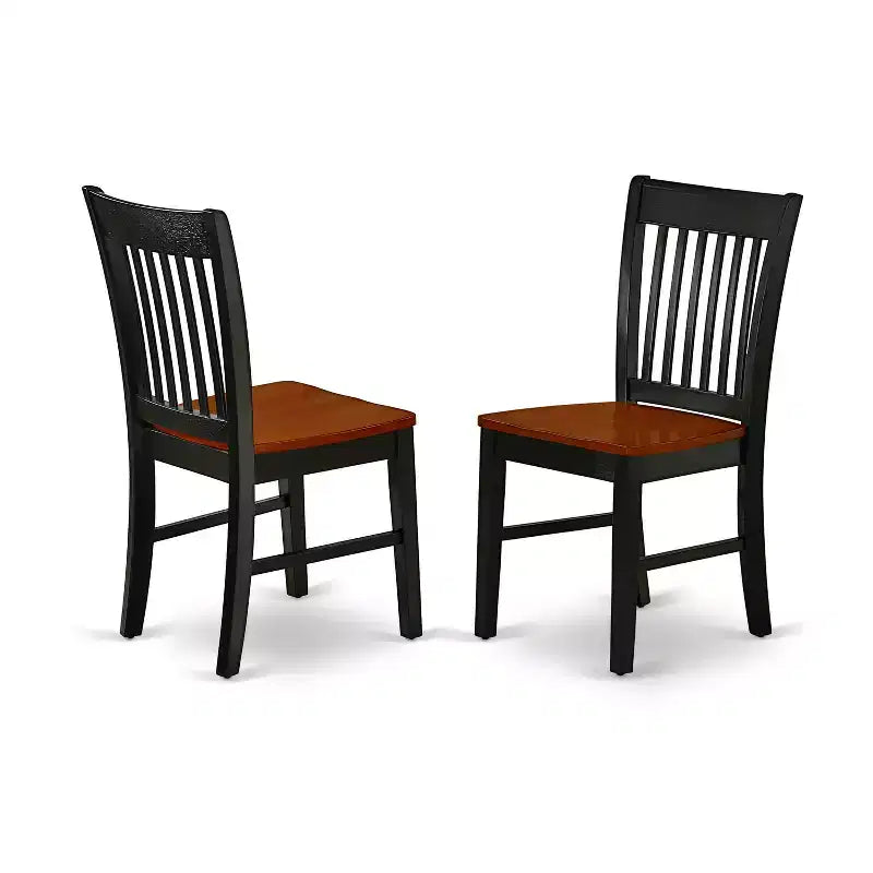 HomeStock KENO7-BCH-W Set sala da pranzo 7 pezzi nero ciliegia