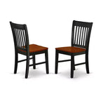 HomeStock KENO7-BCH-W Set sala da pranzo 7 pezzi nero ciliegia