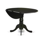 HomeStock Round Kitchen Dining Set Black Button Tufted Style