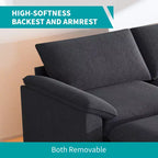 Mjkone 117''Sectional Sofa, L Shape Sofa, Cloud Couch Dupe with Movable Ottoman, 3-Seat Sofa for Living Room and Apartment