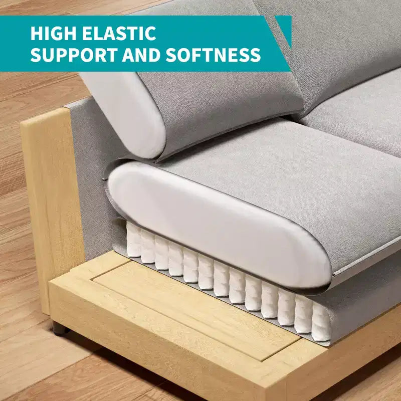 Mjkone 117''Sectional Sofa, L Shape Sofa, Cloud Couch Dupe with Movable Ottoman, 3-Seat Sofa for Living Room and Apartment