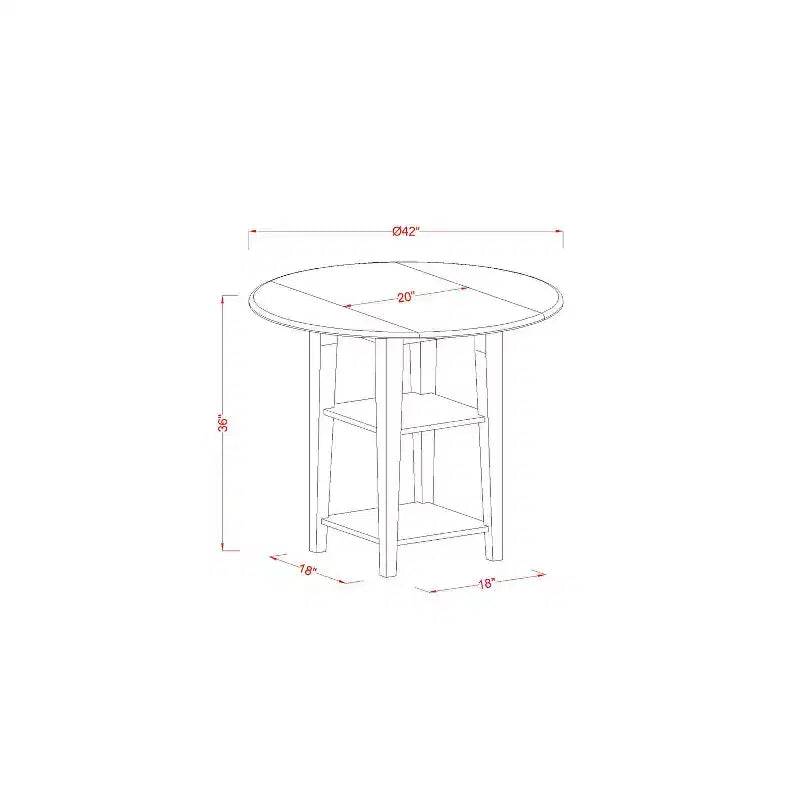 HomeStock round Kitchen Table with two shelves