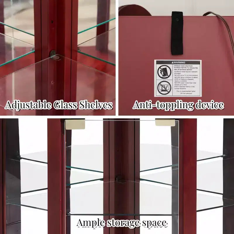 AndMakers 16.73 in. Display Cabinet with 2 Glass Doors