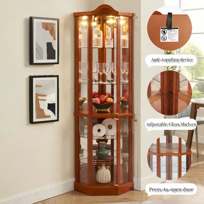 AndMakers 16.73 in. Display Cabinet with 2 Glass Doors
