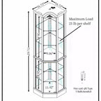 AndMakers 16.73 in. Display Cabinet with 2 Glass Doors