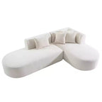 107.5W Modern Style Upholstered Curved Sectional Sofa Couch, 2-Piece Stylish Corner Sofa - HABITRIO