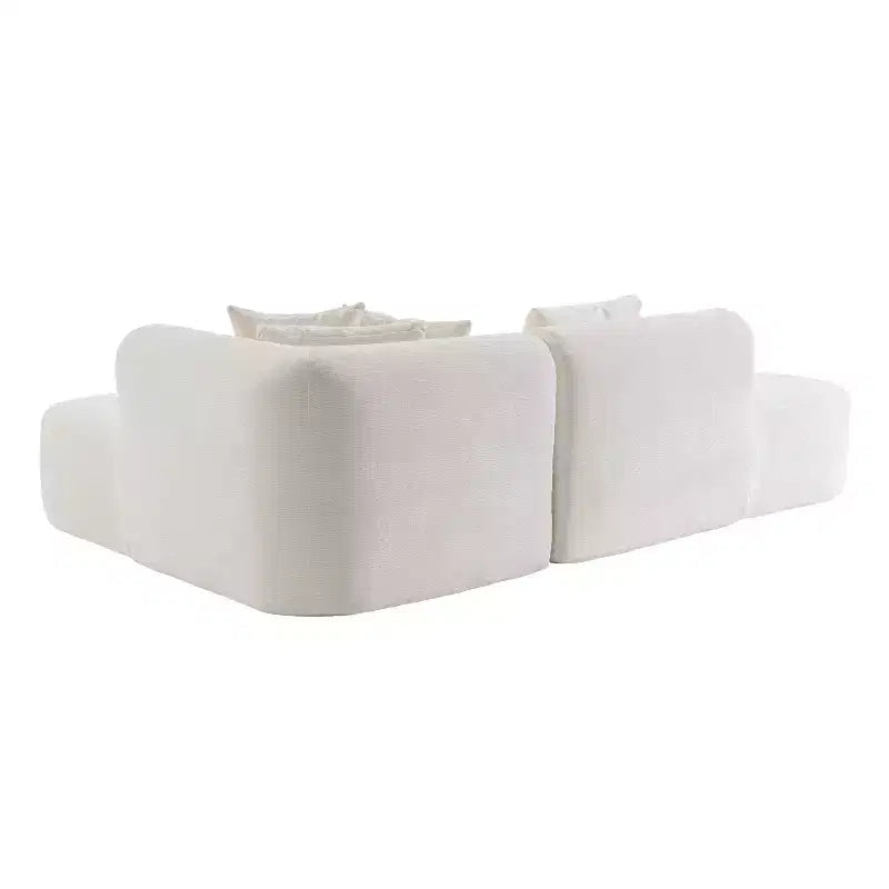 107.5W Modern Style Upholstered Curved Sectional Sofa Couch, 2-Piece Stylish Corner Sofa - HABITRIO
