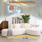 107.5W Modern Style Upholstered Curved Sectional Sofa Couch, 2-Piece Stylish Corner Sofa - HABITRIO