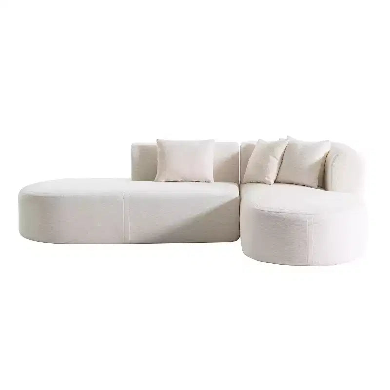 107.5W Modern Style Upholstered Curved Sectional Sofa Couch, 2-Piece Stylish Corner Sofa - HABITRIO