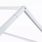 Full/Twin Size Platform Bed, House-Shaped Metal Bed Frame with Fence and Door -ModernLuxe