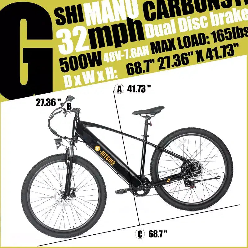 Bicicletta elettrica per adulti con batteria rimovibile, pneumatici fat da 26 x 4.0, e-bike a 7 velocità per avventure off-road, autonomia massima di 50 miglia