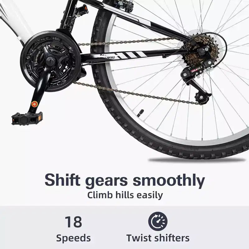 hykolity Mountain Bike, 26 27.5 Wheel, 18 Speed MTB Bicycle with Dual Suspension, Adjustable Saddle for Men Women Outdoor Cycling