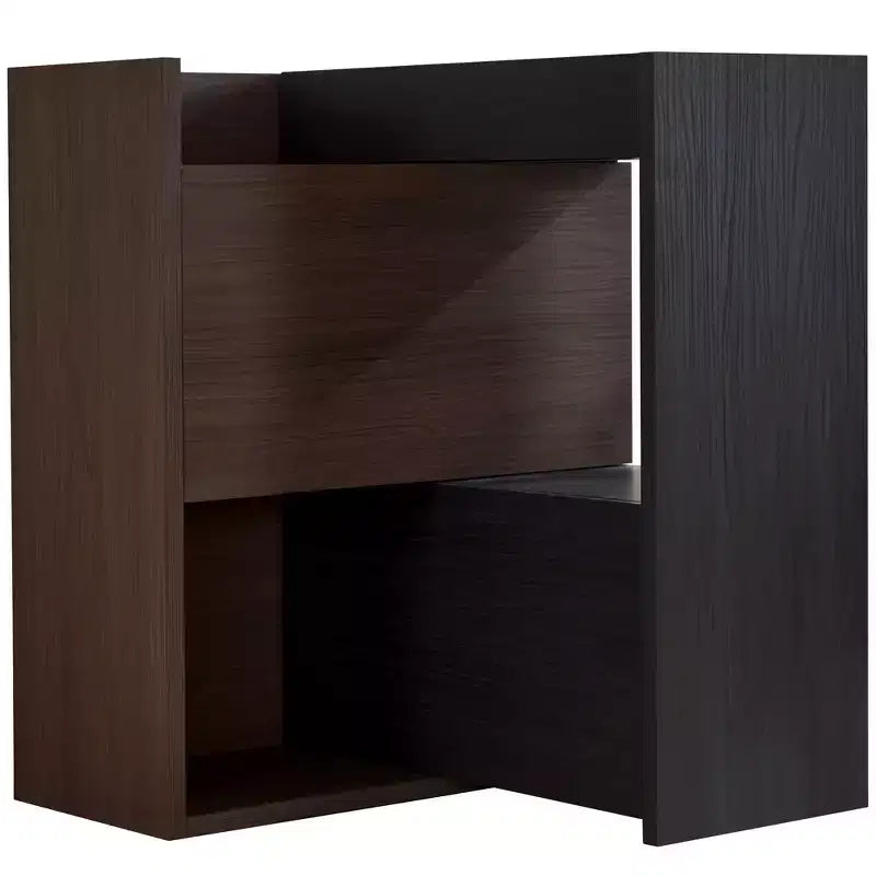 Scarpiera Estensibile e Girevole da 32,5"-58,8" con Cassetto, Mobile Contenitore ad Angolo a 90 Gradi per Ingresso e Soggiorno, Nero+Noce - ModernLuxe