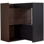 Scarpiera Estensibile e Girevole da 32,5"-58,8" con Cassetto, Mobile Contenitore ad Angolo a 90 Gradi per Ingresso e Soggiorno, Nero+Noce - ModernLuxe