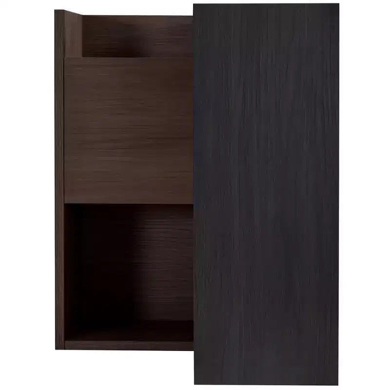 Scarpiera Estensibile e Girevole da 32,5"-58,8" con Cassetto, Mobile Contenitore ad Angolo a 90 Gradi per Ingresso e Soggiorno, Nero+Noce - ModernLuxe
