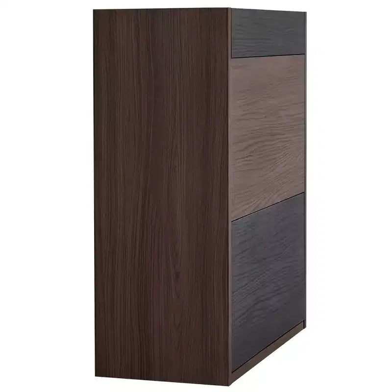 Scarpiera Estensibile e Girevole da 32,5"-58,8" con Cassetto, Mobile Contenitore ad Angolo a 90 Gradi per Ingresso e Soggiorno, Nero+Noce - ModernLuxe