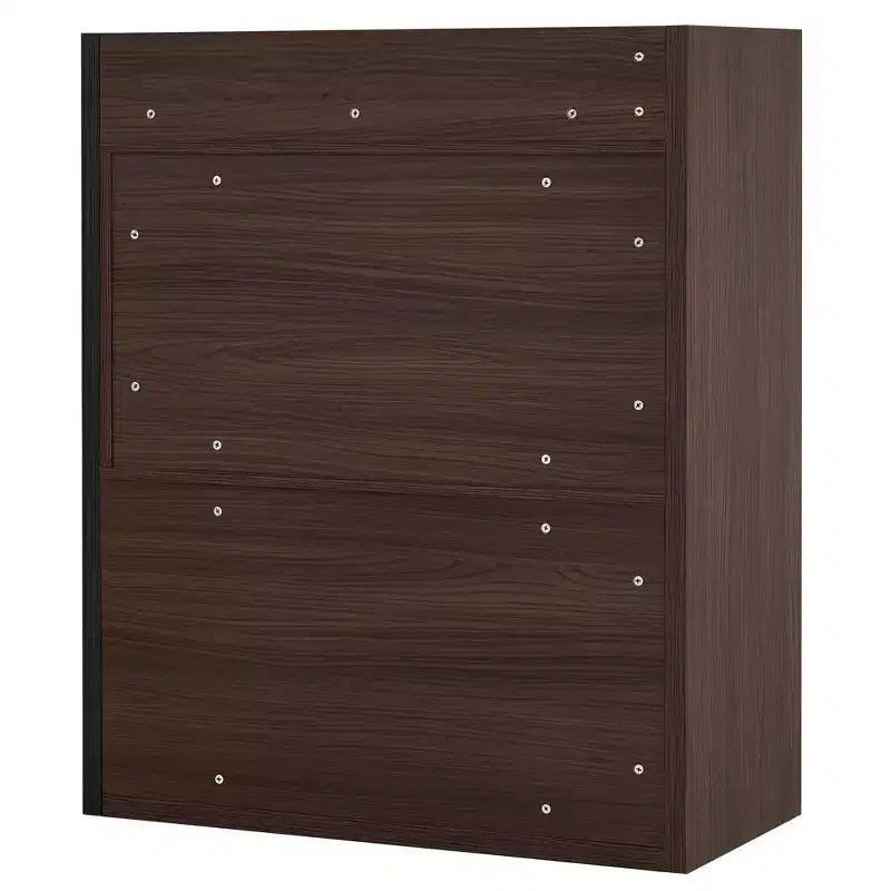 Scarpiera Estensibile e Girevole da 32,5"-58,8" con Cassetto, Mobile Contenitore ad Angolo a 90 Gradi per Ingresso e Soggiorno, Nero+Noce - ModernLuxe