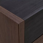 Scarpiera Estensibile e Girevole da 32,5"-58,8" con Cassetto, Mobile Contenitore ad Angolo a 90 Gradi per Ingresso e Soggiorno, Nero+Noce - ModernLuxe