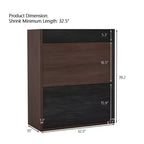 Scarpiera Estensibile e Girevole da 32,5"-58,8" con Cassetto, Mobile Contenitore ad Angolo a 90 Gradi per Ingresso e Soggiorno, Nero+Noce - ModernLuxe
