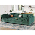 Belffin Large 15 Seat Modular Sectional Sofa with Storage Seat Corduroy Sleeper Sectional Sofa Bed Oversized Convertible Modular Couch for Living Room
