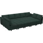 Belffin Large 15 Seat Modular Sectional Sofa with Storage Seat Corduroy Sleeper Sectional Sofa Bed Oversized Convertible Modular Couch for Living Room