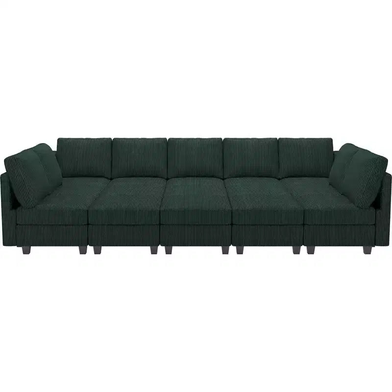 Belffin Large 15 Seat Modular Sectional Sofa with Storage Seat Corduroy Sleeper Sectional Sofa Bed Oversized Convertible Modular Couch for Living Room